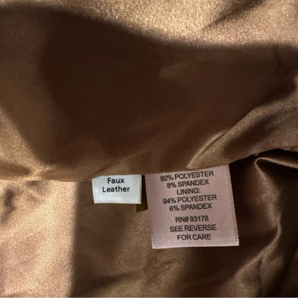 PHILOSOPHY XS WOMENS JACKET FAUX LEATHER BROWN EXCELLENT CONDITION - Picture 6 of 10